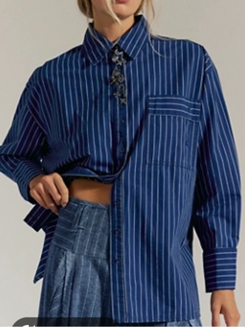 Free People - We The Free Hallie French Cuff Stripe Top